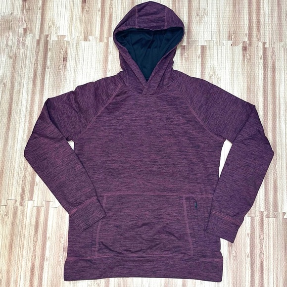 01. ALGO Performance Heathered Cranberry Hoodie [M21] - Picture 2 of 9